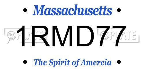 1RMD77 Massachusetts License Plate