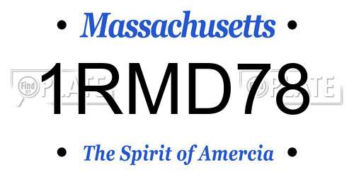 1RMD78 Massachusetts License Plate