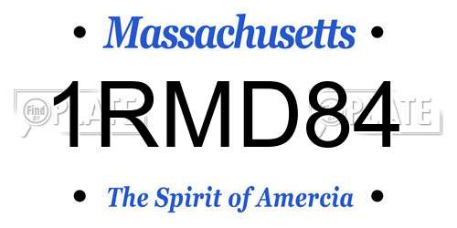 1RMD84 Massachusetts License Plate