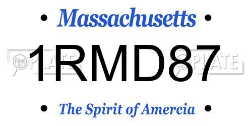 1RMD87 Massachusetts License Plate