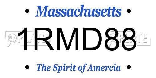 1RMD88 Massachusetts License Plate