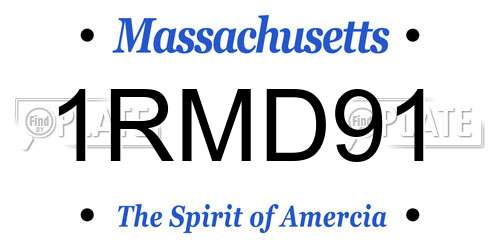 1RMD91 Massachusetts License Plate