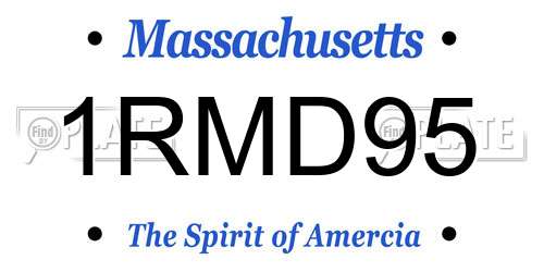 1RMD95 Massachusetts License Plate