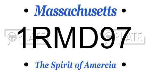 1RMD97 Massachusetts License Plate