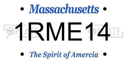 1RME14 Massachusetts License Plate