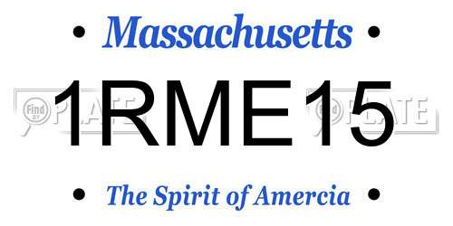1RME15 Massachusetts License Plate