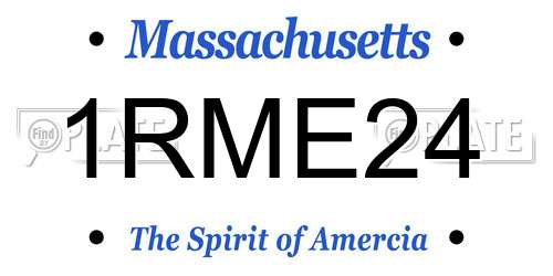 1RME24 Massachusetts License Plate