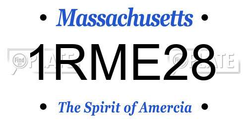 1RME28 Massachusetts License Plate