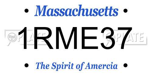 1RME37 Massachusetts License Plate