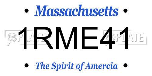 1RME41 Massachusetts License Plate