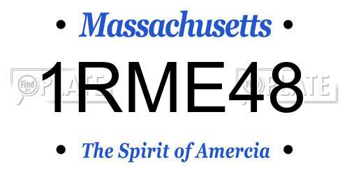 1RME48 Massachusetts License Plate