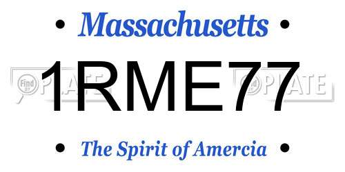 1RME77 Massachusetts License Plate
