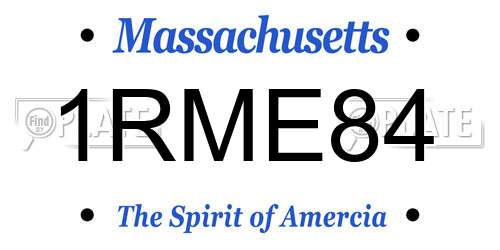 1RME84 Massachusetts License Plate