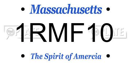 1RMF10 Massachusetts License Plate