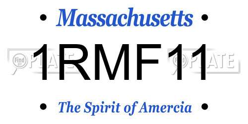 1RMF11 Massachusetts License Plate