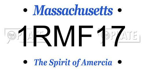 1RMF17 Massachusetts License Plate
