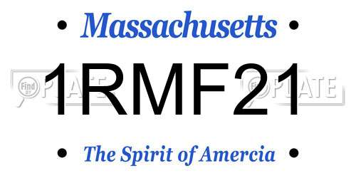 1RMF21 Massachusetts License Plate