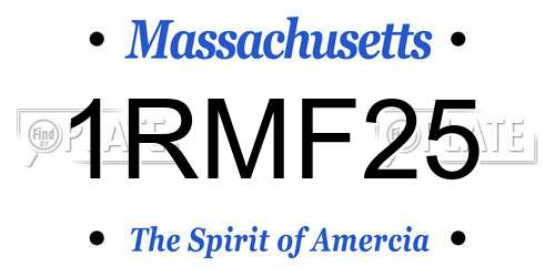 1RMF25 Massachusetts License Plate
