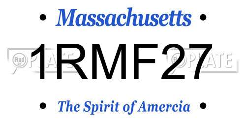 1RMF27 Massachusetts License Plate