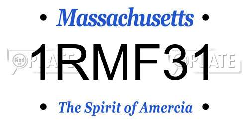1RMF31 Massachusetts License Plate