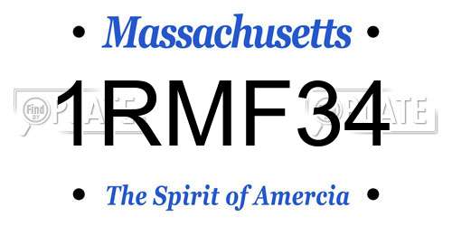 1RMF34 Massachusetts License Plate