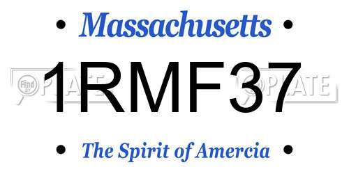 1RMF37 Massachusetts License Plate