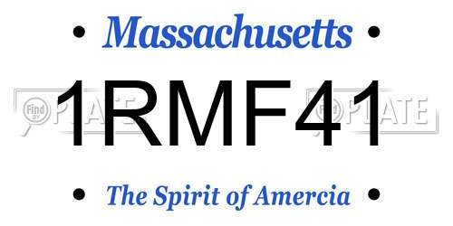 1RMF41 Massachusetts License Plate