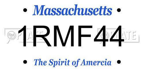 1RMF44 Massachusetts License Plate
