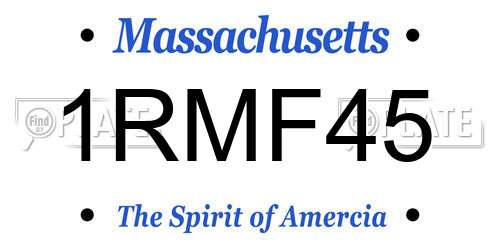 1RMF45 Massachusetts License Plate