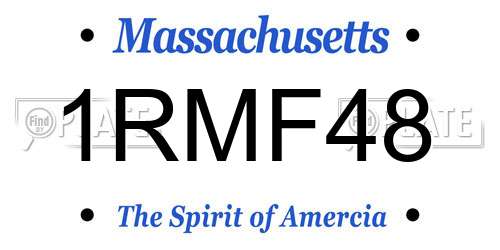1RMF48 Massachusetts License Plate