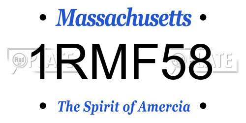 1RMF58 Massachusetts License Plate