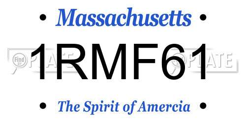 1RMF61 Massachusetts License Plate