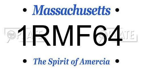 1RMF64 Massachusetts License Plate