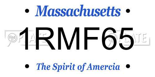 1RMF65 Massachusetts License Plate