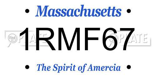 1RMF67 Massachusetts License Plate