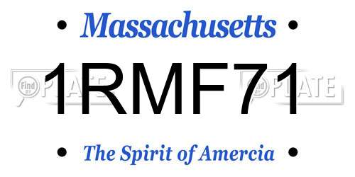 1RMF71 Massachusetts License Plate