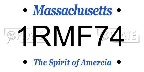 1RMF74 Massachusetts License Plate