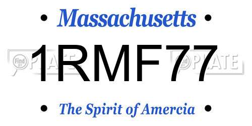 1RMF77 Massachusetts License Plate