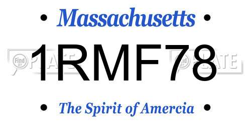 1RMF78 Massachusetts License Plate