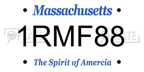 1RMF88 Massachusetts License Plate