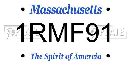 1RMF91 Massachusetts License Plate