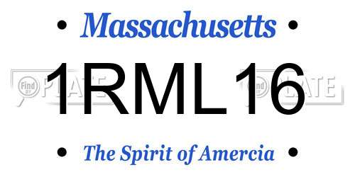 1RML16 Massachusetts License Plate