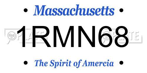 1RMN68 Massachusetts License Plate
