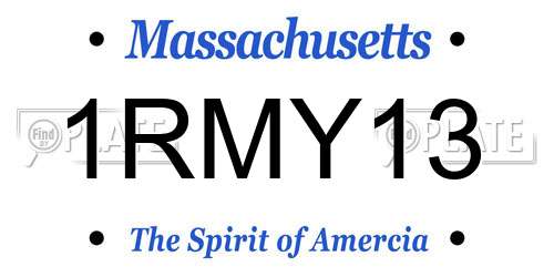 1RMY13 Massachusetts License Plate