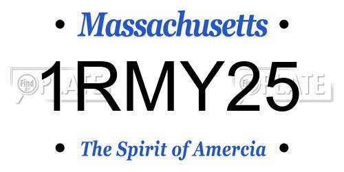 1RMY25 Massachusetts License Plate