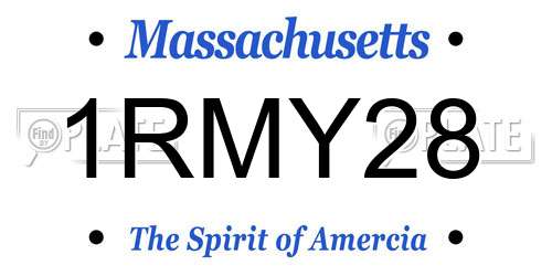 1RMY28 Massachusetts License Plate