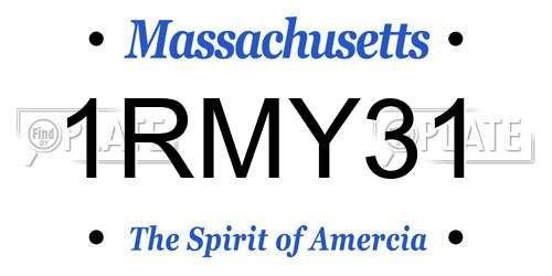 1RMY31 Massachusetts License Plate