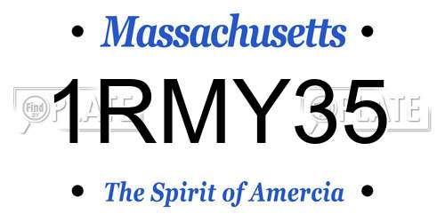 1RMY35 Massachusetts License Plate