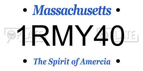 1RMY40 Massachusetts License Plate