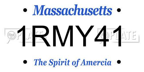 1RMY41 Massachusetts License Plate